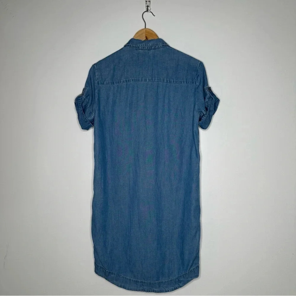 ALLSAINTS Chambray Calla Bay Linen Blend Shirt Dress Size 0 - Picture 10 of 11